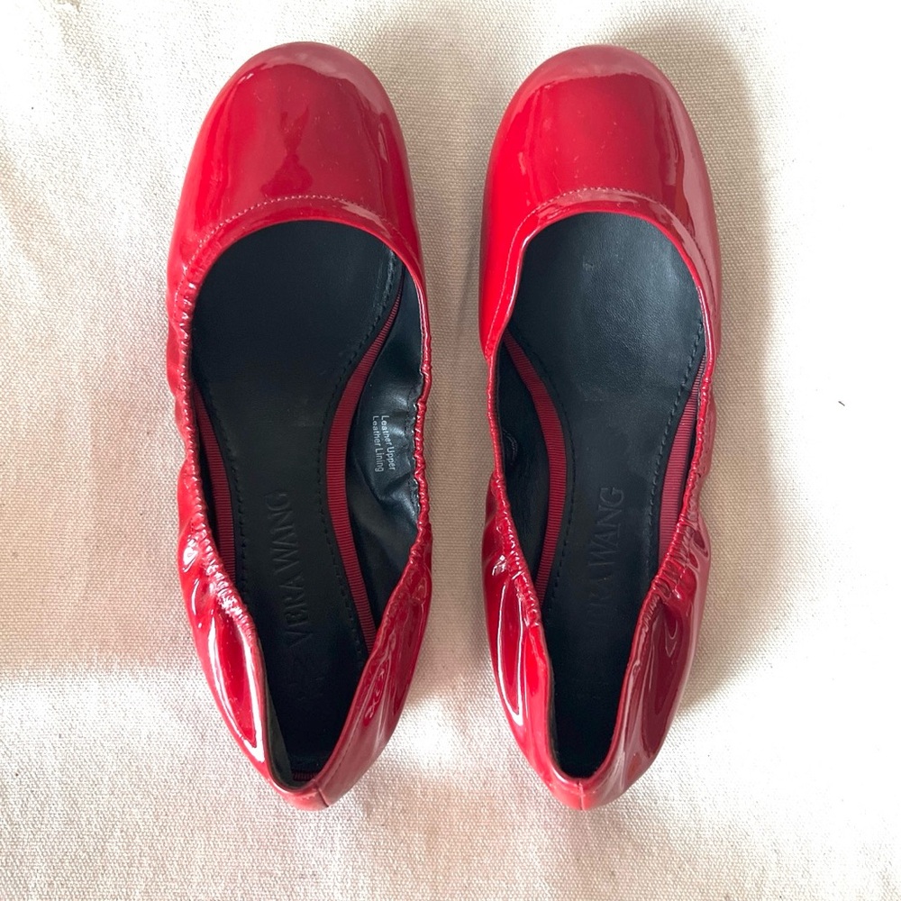 Vera Wang Red Patent Ballet Flats